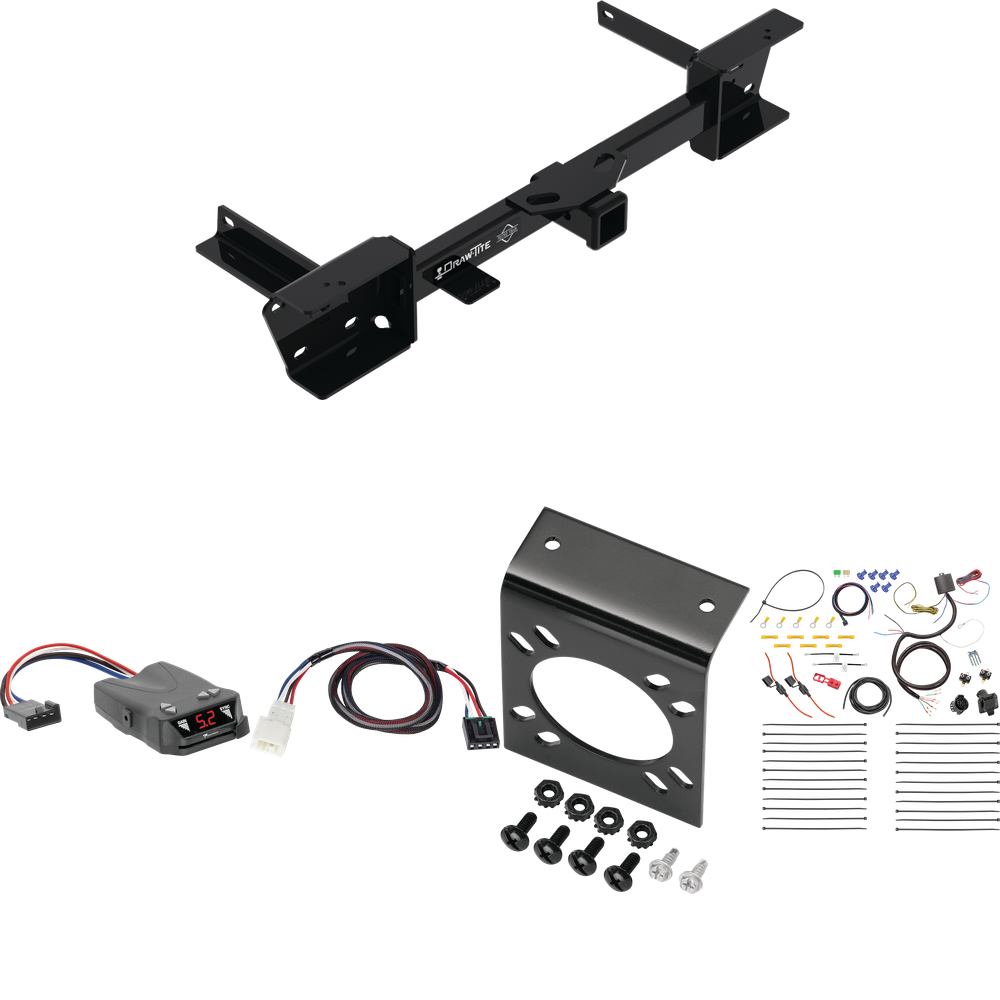 Fits 2023-2023 Subaru Ascent Trailer Hitch Tow PKG w/ Tekonsha Brakeman IV Brake Control + Plug & Play BC Adapter + 7-Way RV Wiring By Draw-Tite