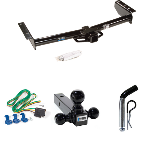 Fits 2002-2002 Cadillac Escalade EXT Trailer Hitch Tow PKG w/ 4-Flat Wiring + Triple Ball Ball Mount 1-7/8" & 2" & 2-5/16" Trailer Balls + Pin/Clip By Reese Towpower