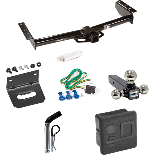 Fits 2002-2002 Cadillac Escalade Trailer Hitch Tow PKG w/ 4-Flat Wiring + Triple Ball Ball Mount 1-7/8" & 2" & 2-5/16" Trailer Balls + Pin/Clip + Wiring Bracket + Hitch Cover By Draw-Tite