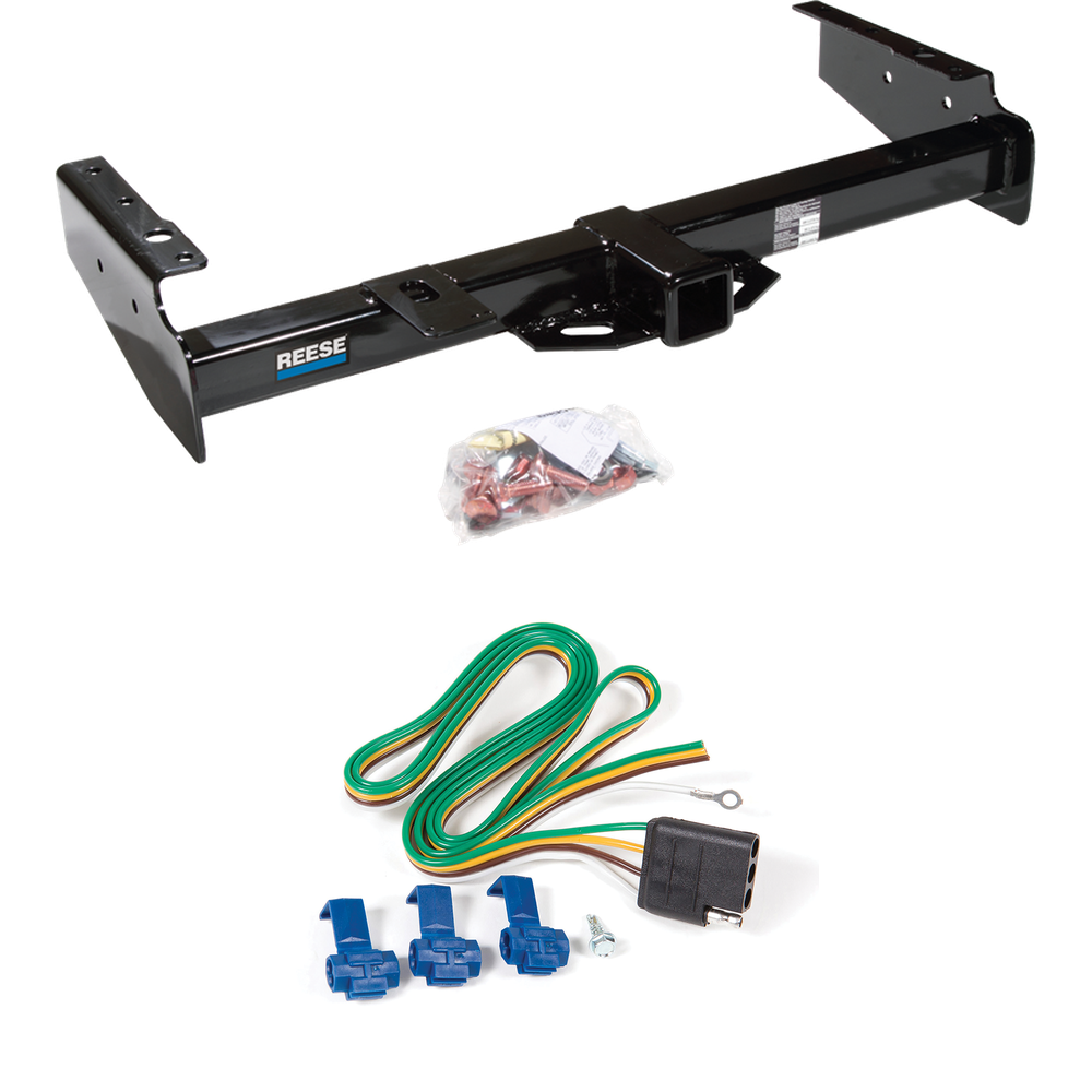 Fits 1992-2000 GMC Yukon Trailer Hitch Tow PKG w/ 4-Flat Wiring Harness By Reese Towpower