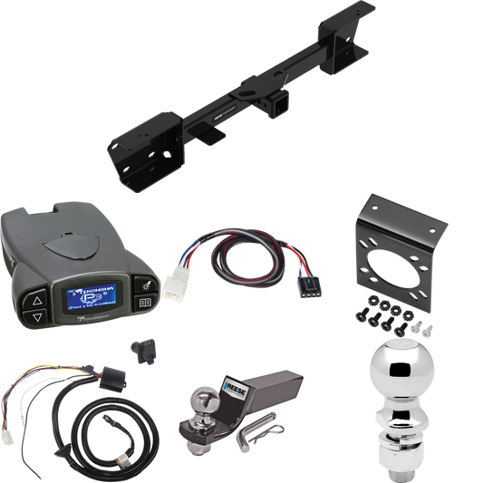 Fits 2019-2022 Subaru Ascent Trailer Hitch Tow PKG w/ Tekonsha Prodigy P3 Brake Control + Plug & Play BC Adapter + 7-Way RV Wiring + 2" & 2-5/16" Ball & Drop Mount By Reese Towpower