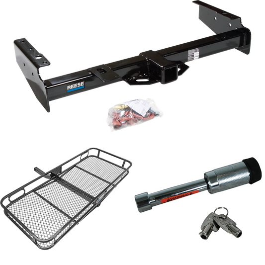 Fits 1992-1999 GMC Suburban C1500 Trailer Hitch Tow PKG w/ 60" x 24" Cargo Carrier + Hitch Lock By Reese Towpower