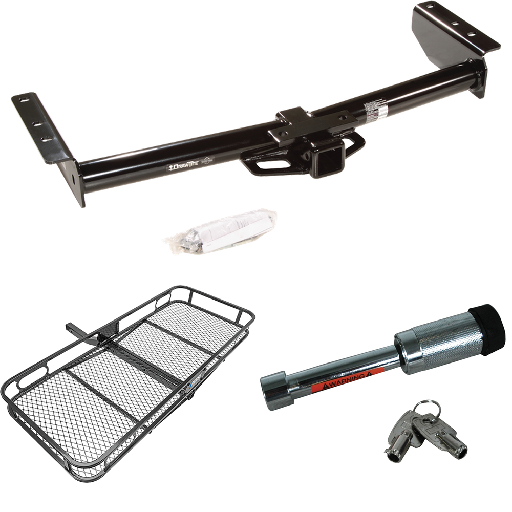 Fits 2000-2006 GMC Yukon XL 1500 Trailer Hitch Tow PKG w/ 60" x 24" Cargo Carrier + Hitch Lock By Draw-Tite