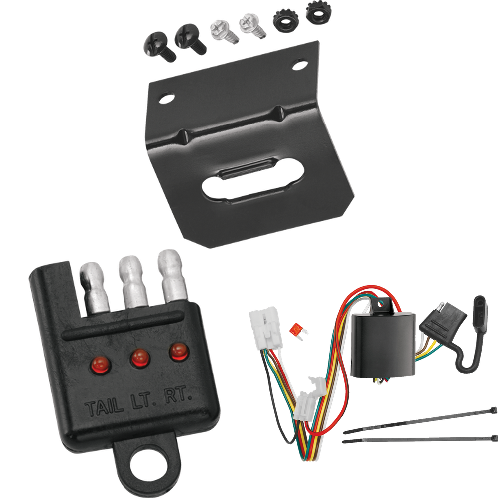 Fits 2020-2023 Subaru Outback 4-Flat Vehicle End Trailer Wiring Harness + Wiring Bracket + Wiring Tester (For Wagon Models) By Tekonsha