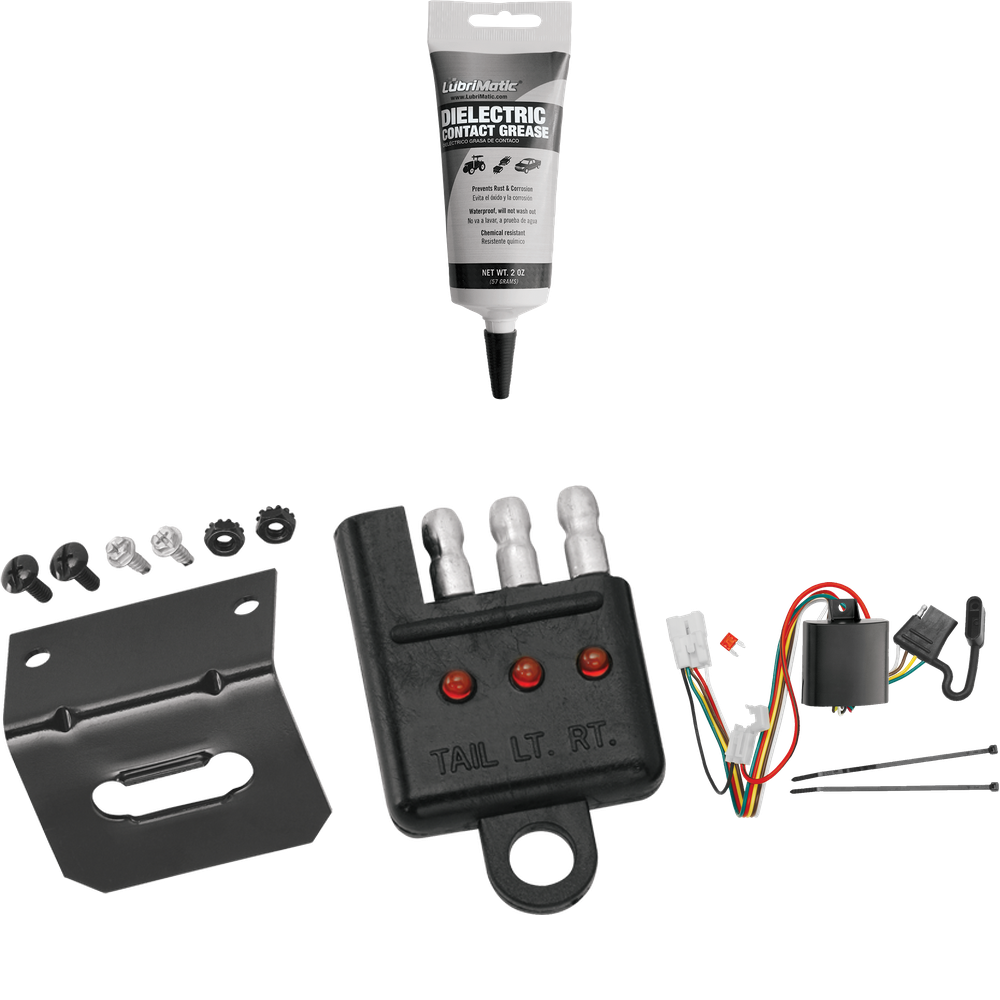 Se adapta al arnés de cableado del remolque del extremo del vehículo Subaru Outback 2020-2023 de 4 planos + soporte de cableado + probador de cableado + grasa eléctrica (para modelos Wagon) de Tekonsha