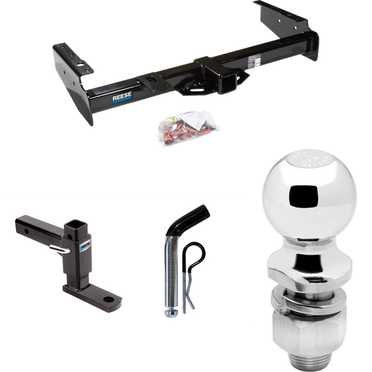 Fits 1999-2000 GMC Yukon Denali Trailer Hitch Tow PKG w/ Adjustable Drop Rise Ball Mount + Pin/Clip + 2" Ball By Reese Towpower