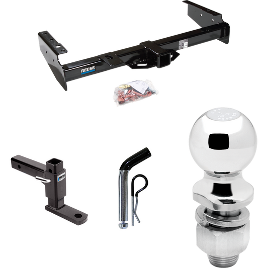 Fits 1992-1999 GMC Suburban K1500 Trailer Hitch Tow PKG w/ Adjustable Drop Rise Ball Mount + Pin/Clip + 2" Ball By Reese Towpower