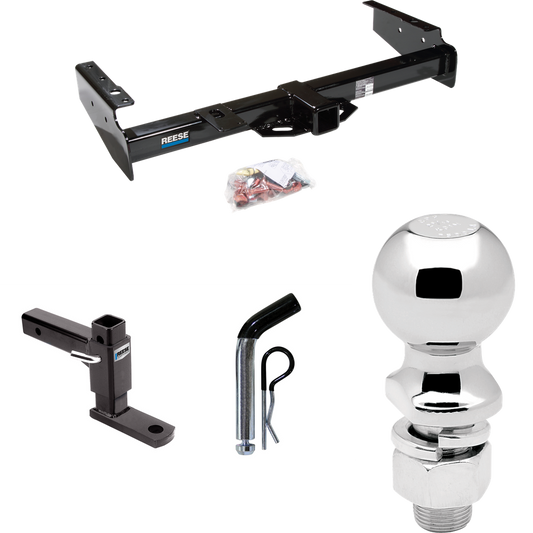 Fits 1992-2000 GMC Yukon Trailer Hitch Tow PKG w/ Adjustable Drop Rise Ball Mount + Pin/Clip + 2-5/16" Ball By Reese Towpower