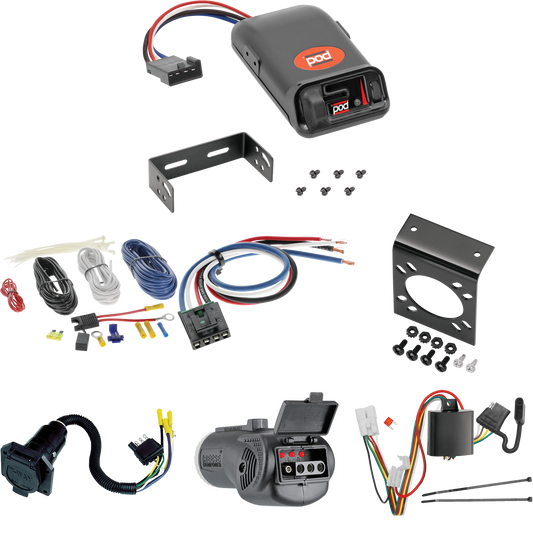 Para Subaru XV Crosstrek 2013-2015 cableado RV de 7 vías + control de freno POD serie Pro + adaptador de cableado BC genérico + probador 2 en 1 y adaptador de 7 a 4 vías (excluye: modelos híbridos) de Tekonsha