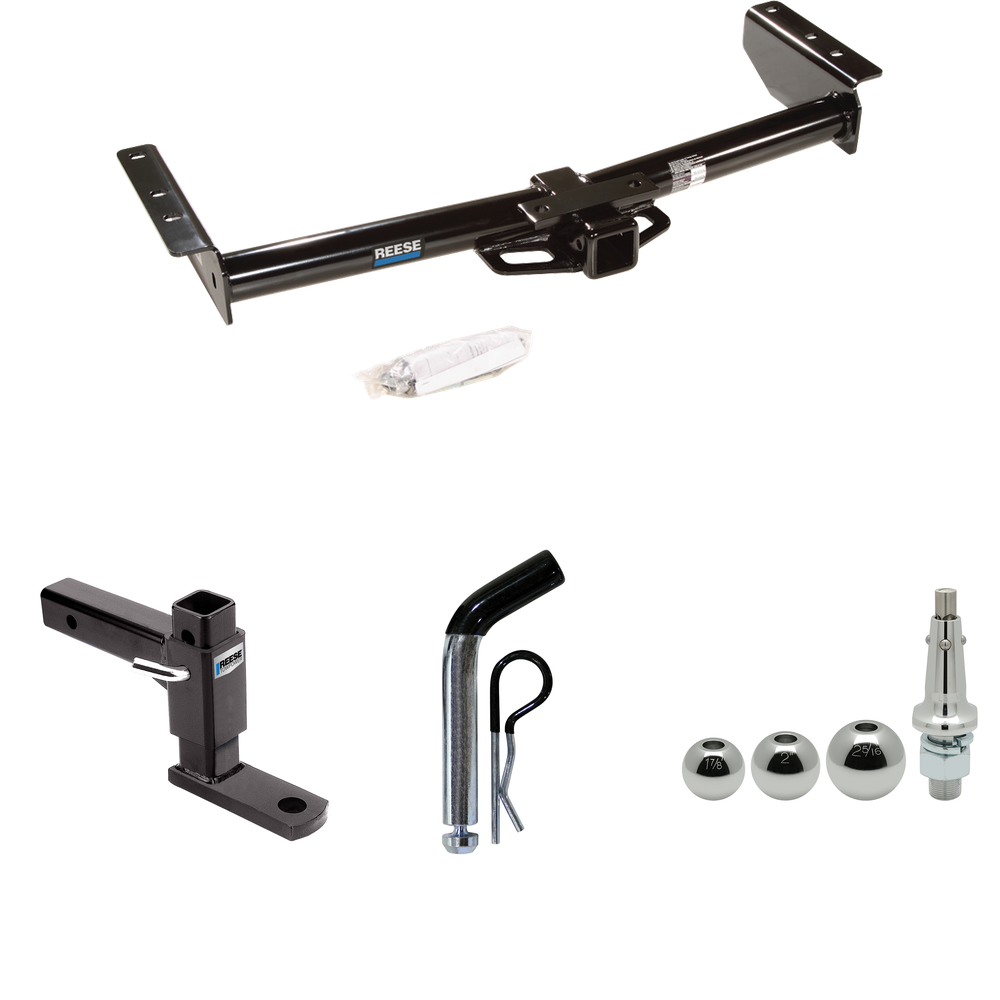 Fits 2002-2006 Chevrolet Avalanche 1500 Trailer Hitch Tow PKG w/ Adjustable Drop Rise Ball Mount + Pin/Clip + Inerchangeable 1-7/8" & 2" & 2-5/16" Balls By Reese Towpower