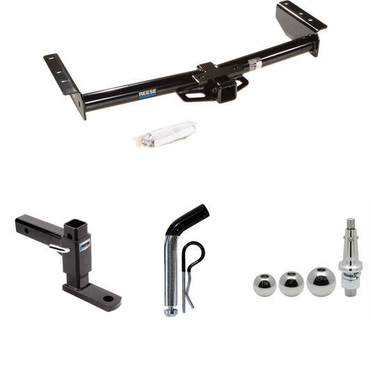 Fits 2001-2002 GMC Yukon XL 1500 Denali Trailer Hitch Tow PKG w/ Adjustable Drop Rise Ball Mount + Pin/Clip + Inerchangeable 1-7/8" & 2" & 2-5/16" Balls By Reese Towpower