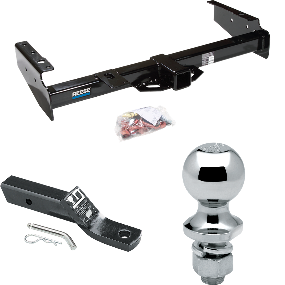 Fits 1992-1999 GMC Suburban K1500 Trailer Hitch Tow PKG w/ Ball Mount w/ 2" Drop + 1-7/8" Ball By Reese Towpower