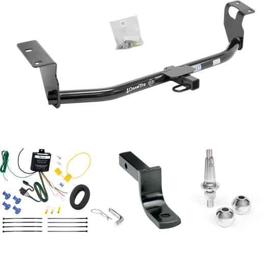 Fits 2008-2008 Toyota Corolla Trailer Hitch Tow PKG w/ 4-Flat Wiring Harness + Draw-Bar + Interchangeable 1-7/8" & 2" Balls By Draw-Tite