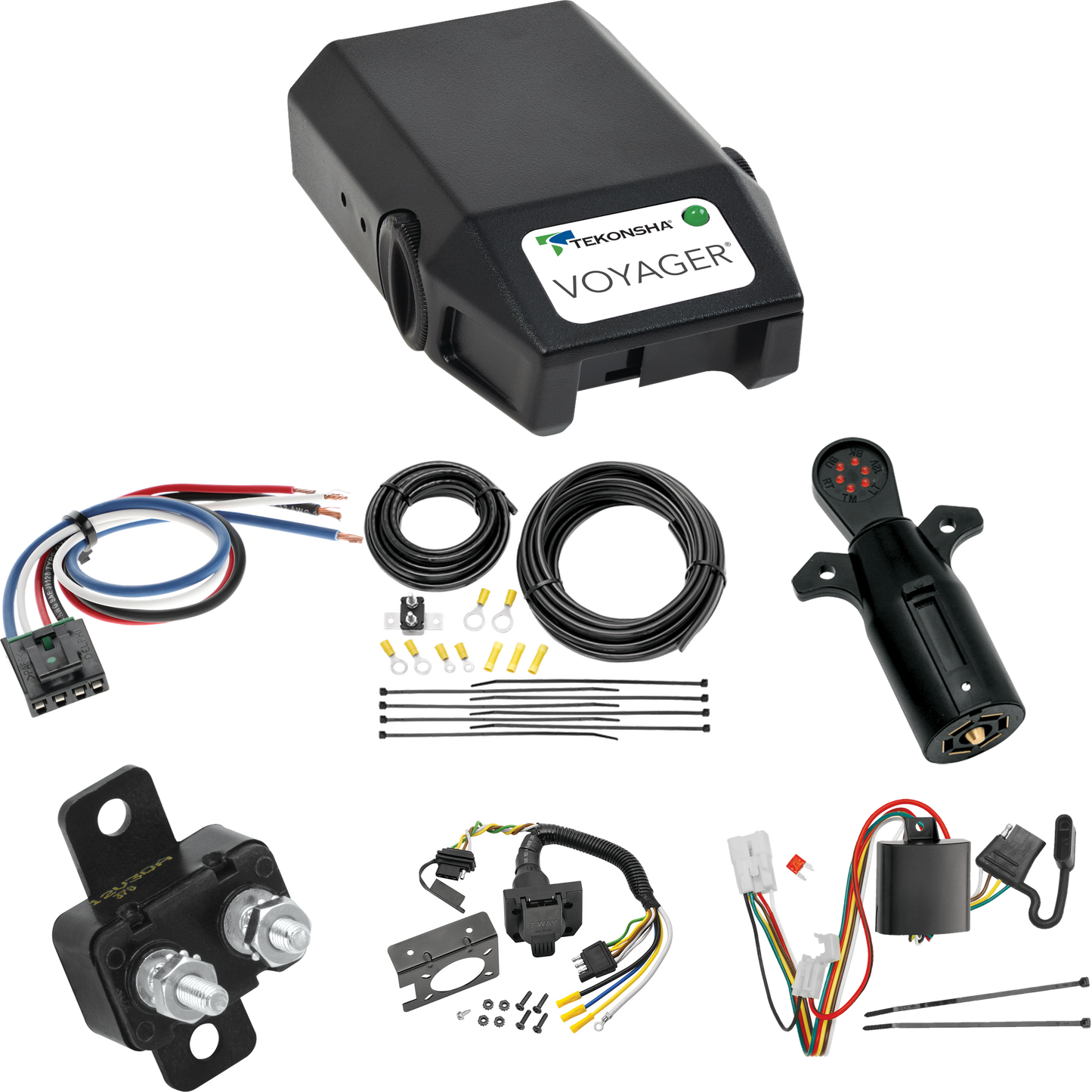 Se adapta al cableado de RV de 7 vías Subaru Outback 2020-2021 + control de freno Tekonsha Voyager + adaptador de cableado BC genérico + probador de 7 vías (para modelos Wagon) de Tekonsha