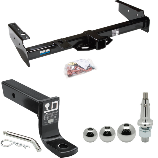 Fits 1992-1999 Chevrolet Suburban C2500 Trailer Hitch Tow PKG w/ Ball Mount w/ 4" Drop + Interchangeable Ball 1-7/8" & 2" & 2-5/16" By Reese Towpower