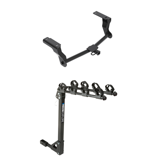 Fits 2018-2022 Subaru Impreza Trailer Hitch Tow PKG w/ 4 Bike Carrier Rack (For Wagon, Except WRX STi & w/Quad Exhaust Outlets Models) By Reese Towpower