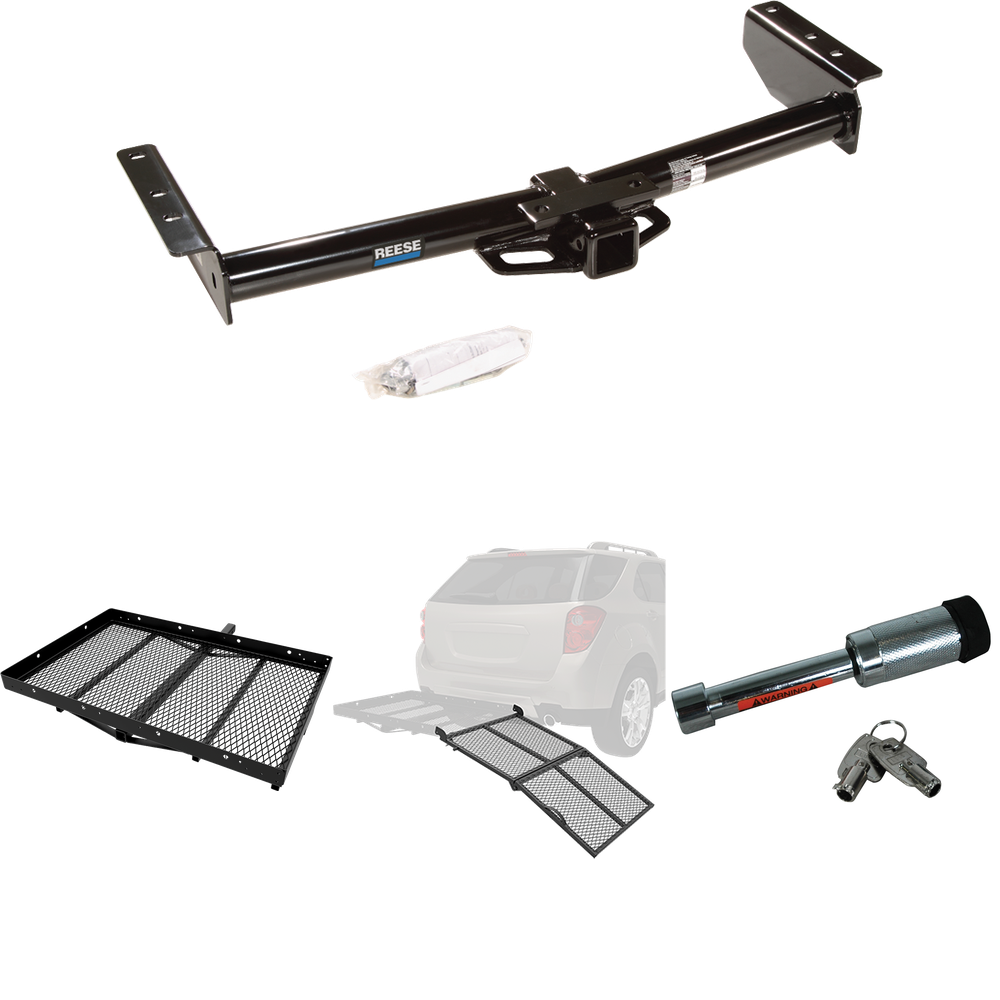 Fits 2002-2006 Chevrolet Avalanche 2500 Trailer Hitch Tow PKG w/ Cargo Carrier + Bi-Fold Ramp + Hitch Lock By Reese Towpower