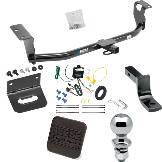 Fits 2008-2008 Toyota Corolla Trailer Hitch Tow PKG w/ 4-Flat Wiring Harness + Draw-Bar + 2" Ball + Wiring Bracket + Hitch Cover By Reese Towpower