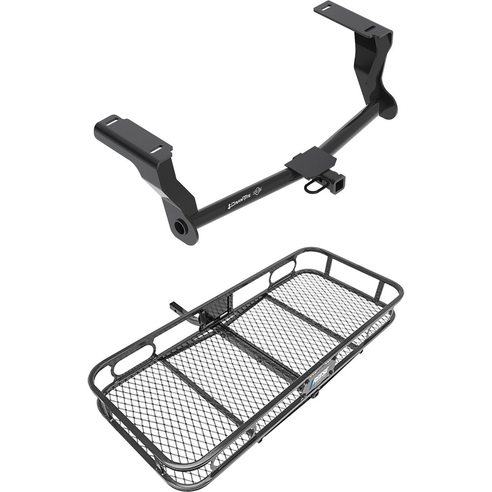 Fits 2016-2023 Subaru Crosstrek Trailer Hitch Tow PKG w/ 48" x 20" Cargo Carrier Rack (For Hybrid Models) By Draw-Tite