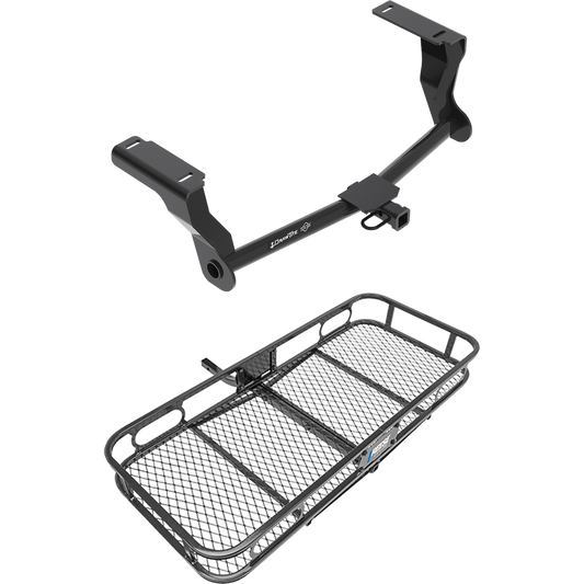 Fits 2016-2023 Subaru Crosstrek Trailer Hitch Tow PKG w/ 48" x 20" Cargo Carrier Rack (For Hybrid Models) By Draw-Tite