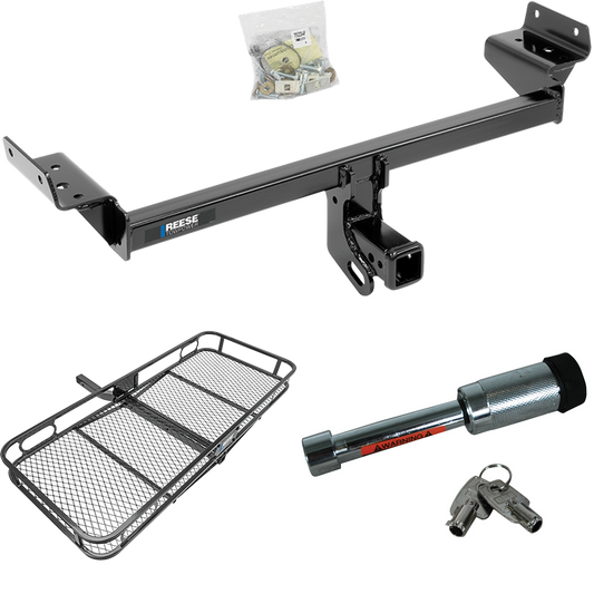 Fits 2016-2018 Lincoln MKX Trailer Hitch Tow PKG w/ 60" x 24" Cargo Carrier + Hitch Lock By Reese Towpower