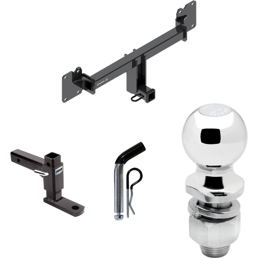 Fits 2017-2023 Jaguar F-Pace Trailer Hitch Tow PKG w/ Adjustable Drop Rise Ball Mount + Pin/Clip + 2" Ball By Draw-Tite