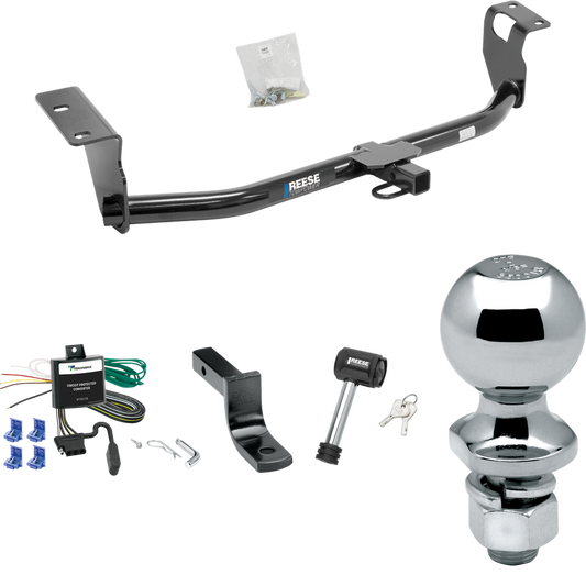 Fits 2003-2007 Toyota Corolla Trailer Hitch Tow PKG w/ 4-Flat Wiring Harness + Draw-Bar + 2" Ball + Hitch Lock By Reese Towpower