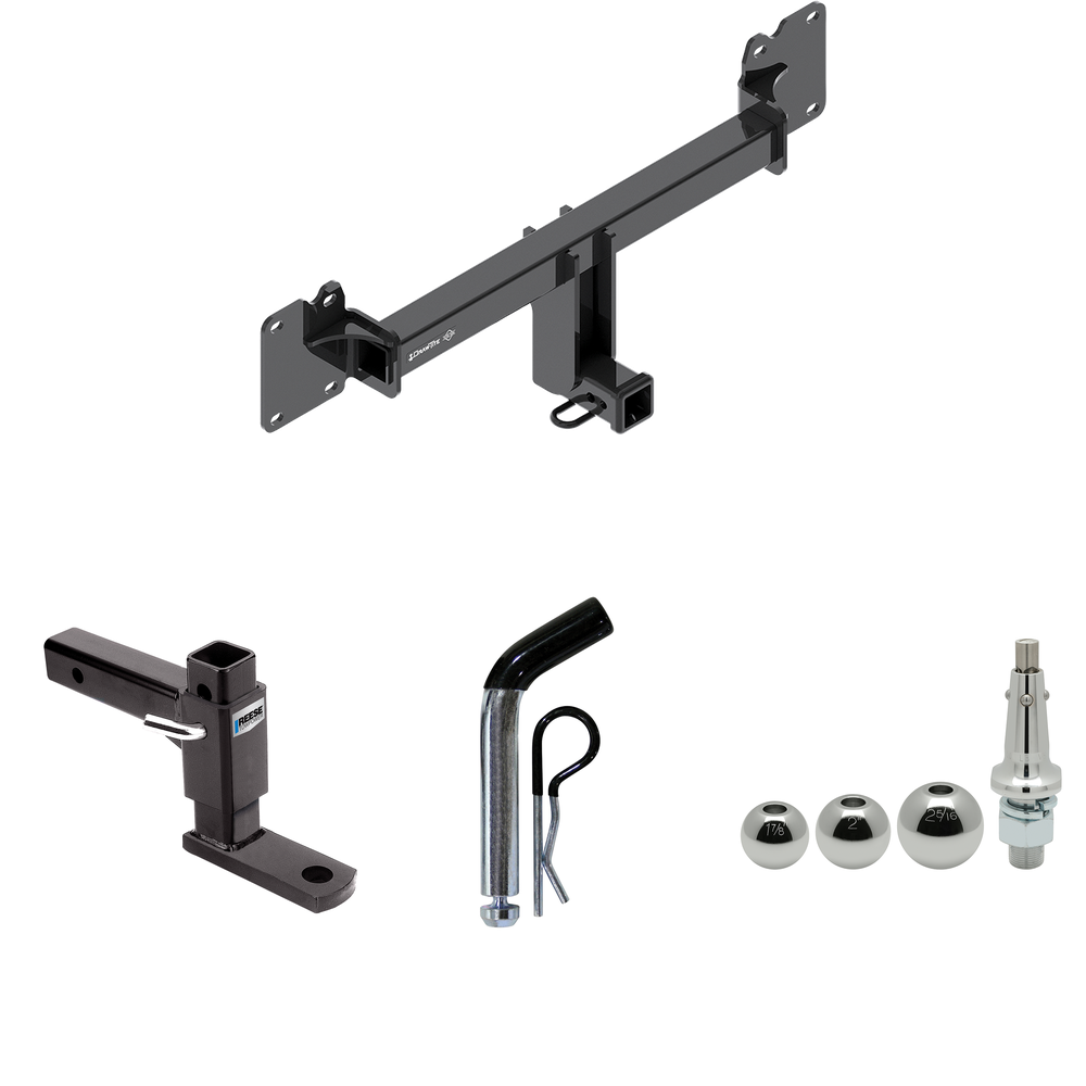 Se adapta al paquete de enganche de remolque Jaguar F-Pace 2017-2023 con soporte de bola ajustable + pasador/clip + bolas intercambiables de 1-7/8" y 2" y 2-5/16" de Draw-Tite