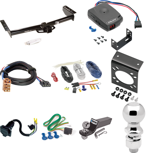 Se adapta al paquete de enganche de remolque Cadillac Escalade EXT 2002-2002 con control de freno piloto serie Pro + adaptador BC Plug &amp; Play + cableado RV de 7 vías + soporte de bola y caída de 2" y 2-5/16" de Draw-Tite