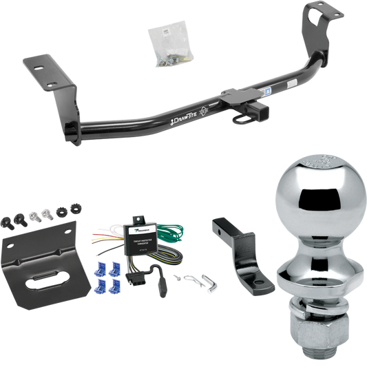 Fits 2003-2007 Toyota Corolla Trailer Hitch Tow PKG w/ 4-Flat Wiring Harness + Draw-Bar + 1-7/8" Ball + Wiring Bracket By Draw-Tite