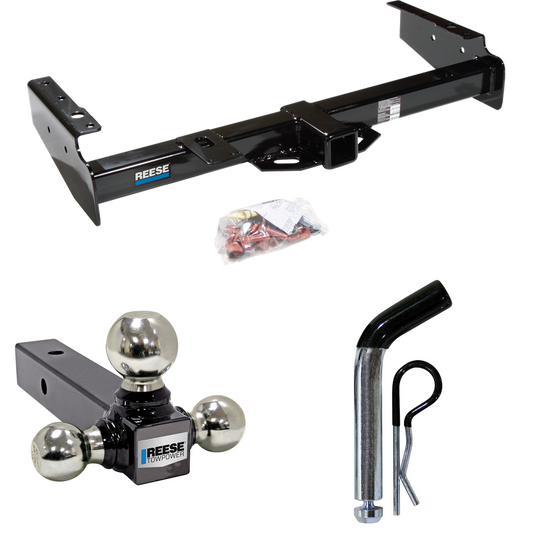 Fits 1992-1999 Chevrolet Suburban K1500 Trailer Hitch Tow PKG w/ Triple Ball Ball Mount 1-7/8" & 2" & 2-5/16" Trailer Balls + Pin/Clip By Reese Towpower