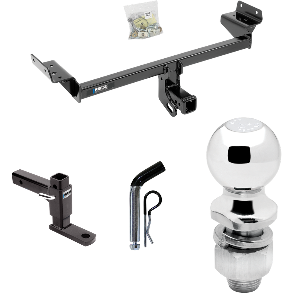 Fits 2019-2023 Lincoln Nautilus Trailer Hitch Tow PKG w/ Adjustable Drop Rise Ball Mount + Pin/Clip + 2" Ball By Reese Towpower