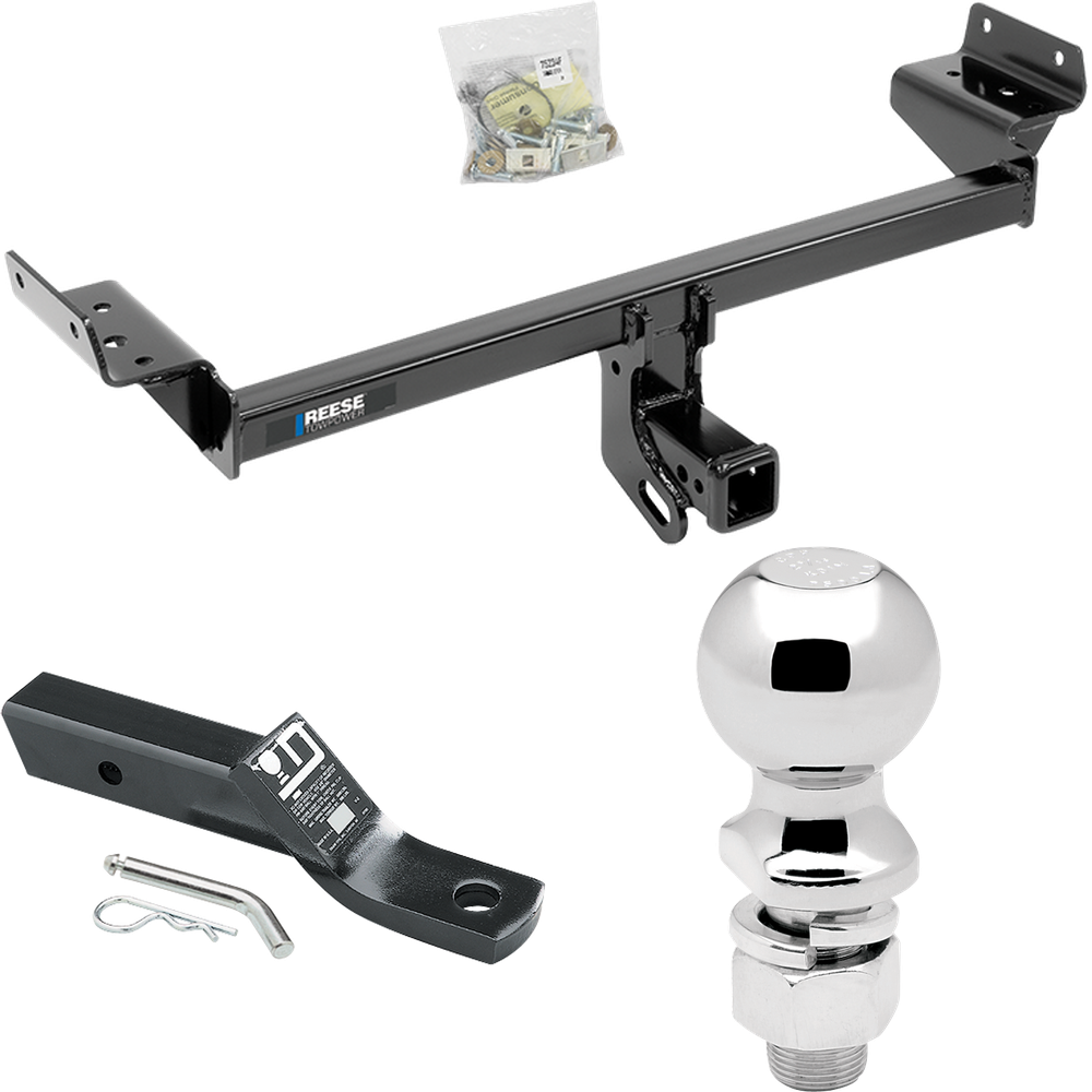 Fits 2016-2018 Lincoln MKX Trailer Hitch Tow PKG w/ Ball Mount w/ 2" Drop + 2-5/16" Ball By Reese Towpower