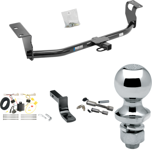 Fits 2009-2013 Toyota Corolla Trailer Hitch Tow PKG w/ 4-Flat Wiring Harness + Draw-Bar + 1-7/8" Ball + Dual Hitch & Coupler Locks By Reese Towpower