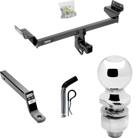 Fits 2019-2023 Lincoln Nautilus Trailer Hitch Tow PKG w/ Extended 16" Long Ball Mount w/ 4" Drop + Pin/Clip + 2" Ball By Reese Towpower