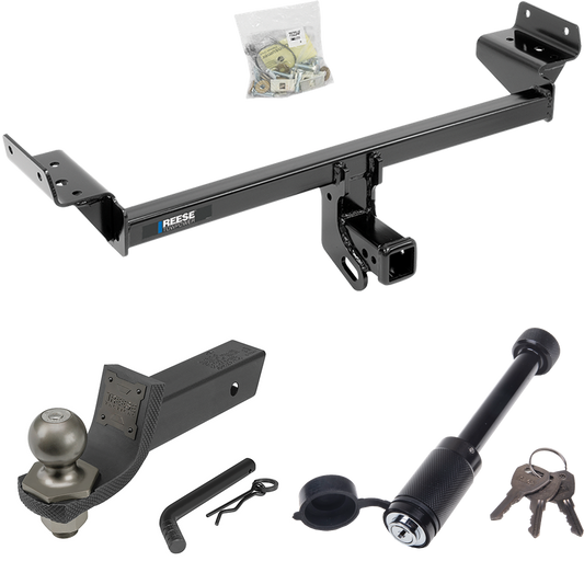 Fits 2019-2023 Lincoln Nautilus Trailer Hitch Tow PKG + Interlock Tactical Starter Kit w/ 2" Drop & 2" Ball + Tactical Dogbone Lock By Reese Towpower