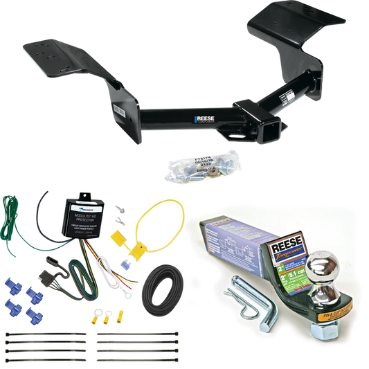 Fits 2004-2009 Cadillac SRX Trailer Hitch Tow PKG w/ 4-Flat Wiring + Starter Kit Ball Mount w/ 2" Drop & 1-7/8" Ball (Excludes: w/Sport Package Fascia Models) By Reese Towpower