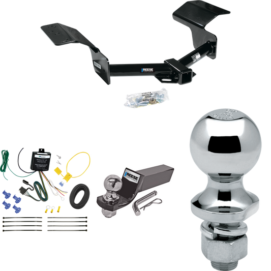 Fits 2004-2009 Cadillac SRX Trailer Hitch Tow PKG w/ 4-Flat Wiring + Starter Kit Ball Mount w/ 2" Drop & 2" Ball + 1-7/8" Ball (Excludes: w/Sport Package Fascia Models) By Reese Towpower