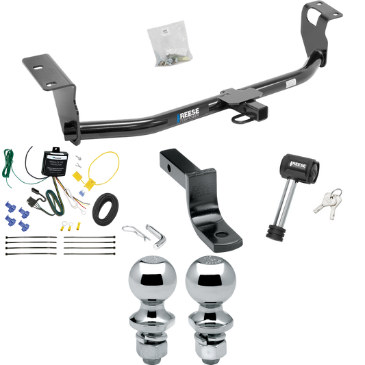 Fits 2008-2008 Toyota Corolla Trailer Hitch Tow PKG w/ 4-Flat Wiring Harness + Draw-Bar + 1-7/8" + 2" Ball + Hitch Lock By Reese Towpower