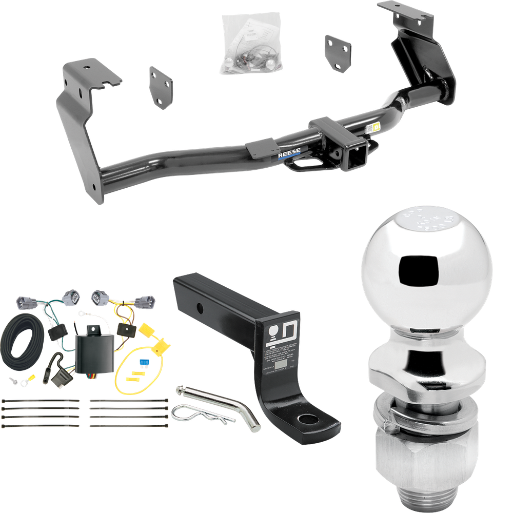 Fits 2014-2018 Jeep Cherokee Trailer Hitch Tow PKG w/ 4-Flat Wiring + Ball Mount w/ 4" Drop + 2" Ball (For Trailhawk Models) By Reese Towpower