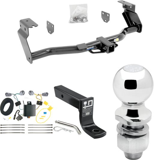 Fits 2014-2018 Jeep Cherokee Trailer Hitch Tow PKG w/ 4-Flat Wiring + Ball Mount w/ 4" Drop + 2" Ball (For Trailhawk Models) By Reese Towpower