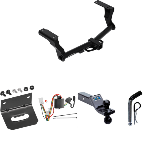 Fits 2016-2023 Subaru Crosstrek Trailer Hitch Tow PKG w/ 4-Flat Wiring Harness + Dual Ball Ball Mount 1-7/8" & 2" Trailer Balls + Pin/Clip + Wiring Bracket (Excludes: Hybrid Models) By Draw-Tite