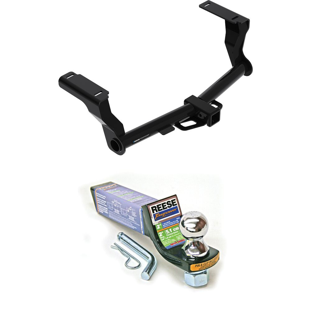 Fits 2016-2023 Subaru Crosstrek Trailer Hitch Tow PKG w/ Starter Kit Ball Mount w/ 2" Drop & 1-7/8" Ball (For Hybrid Models) By Reese Towpower