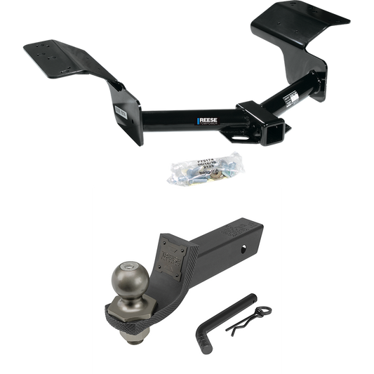 Fits 2004-2009 Cadillac SRX Trailer Hitch Tow PKG + Interlock Tactical Starter Kit w/ 2" Drop & 2" Ball (Excludes: w/Sport Package Fascia Models) By Reese Towpower