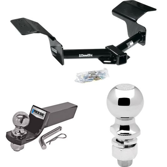 Fits 2004-2009 Cadillac SRX Trailer Hitch Tow PKG w/ Starter Kit Ball Mount w/ 2" Drop & 2" Ball + 2-5/16" Ball (Excludes: w/Sport Package Fascia Models) By Draw-Tite