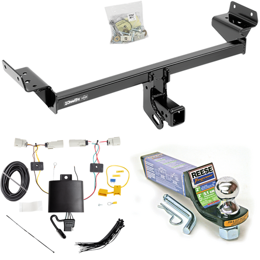 Fits 2019-2023 Ford Edge Trailer Hitch Tow PKG w/ 4-Flat Wiring + Starter Kit Ball Mount w/ 2" Drop & 1-7/8" Ball (Excludes: Titanium Models) By Draw-Tite