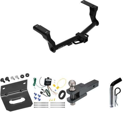 Fits 2016-2023 Subaru Crosstrek Trailer Hitch Tow PKG w/ 4-Flat Wiring Harness + Clevis Hitch Ball Mount w/ 2" Ball + Pin/Clip + Wiring Bracket (For Hybrid Models) By Draw-Tite