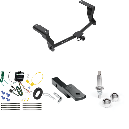 Fits 2016-2023 Subaru Crosstrek Trailer Hitch Tow PKG w/ 4-Flat Wiring Harness + Draw-Bar + Interchangeable 1-7/8" & 2" Balls (For Hybrid Models) By Draw-Tite