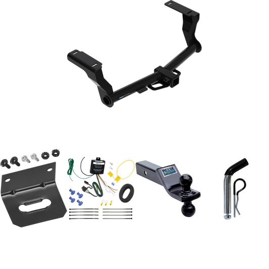 Fits 2016-2023 Subaru Crosstrek Trailer Hitch Tow PKG w/ 4-Flat Wiring Harness + Dual Ball Ball Mount 1-7/8" & 2" Trailer Balls + Pin/Clip + Wiring Bracket (For Hybrid Models) By Reese Towpower