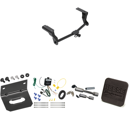 Fits 2016-2023 Subaru Crosstrek Trailer Hitch Tow PKG w/ 4-Flat Wiring Harness + Hitch Cover + Dual Hitch & Coupler Locks (For Hybrid Models) By Reese Towpower